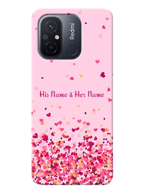 Custom Poco C55 Phone Back Covers: Floating Hearts Design