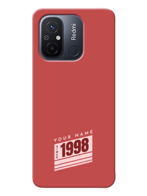 Custom Poco C55 Phone Back Covers: Red custom year of birth Design