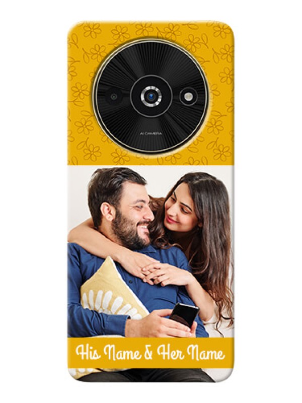 Custom Poco C61 mobile phone covers: Yellow Floral Design