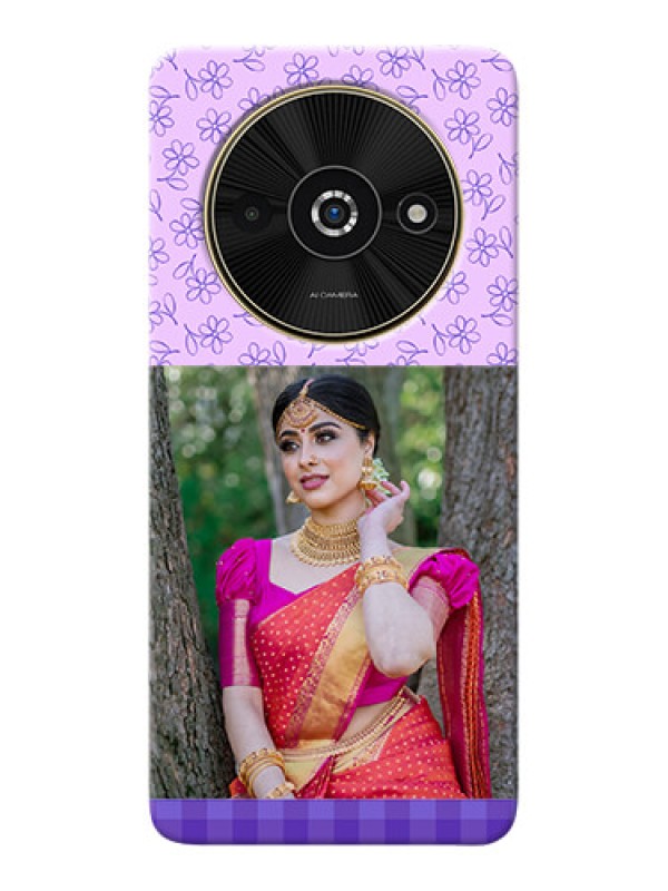 Custom Poco C61 Mobile Cases: Purple Floral Design