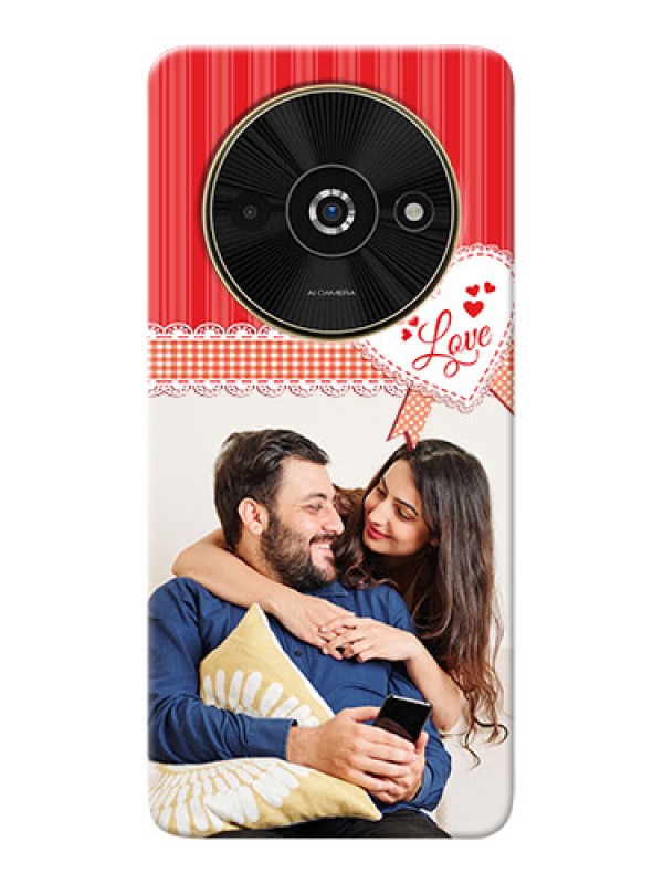 Custom Poco C61 phone cases online: Red Love Pattern Design