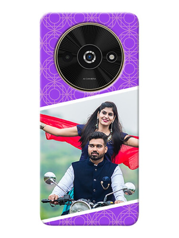 Custom Poco C61 mobile back covers online: violet Pattern Design