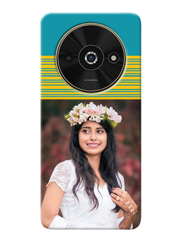 Custom Poco C61 personalized phone covers: Yellow & Blue Design