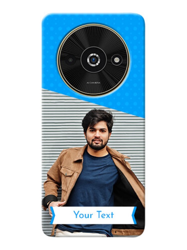 Custom Poco C61 Personalized Mobile Covers: Simple Blue Color Dotted Design