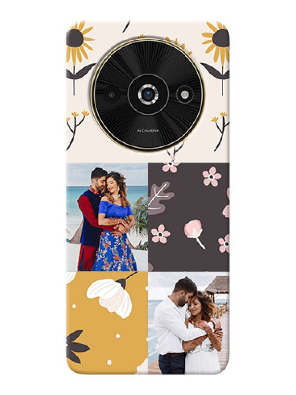 Custom Poco C61 phone cases online: 3 Images with Floral Design