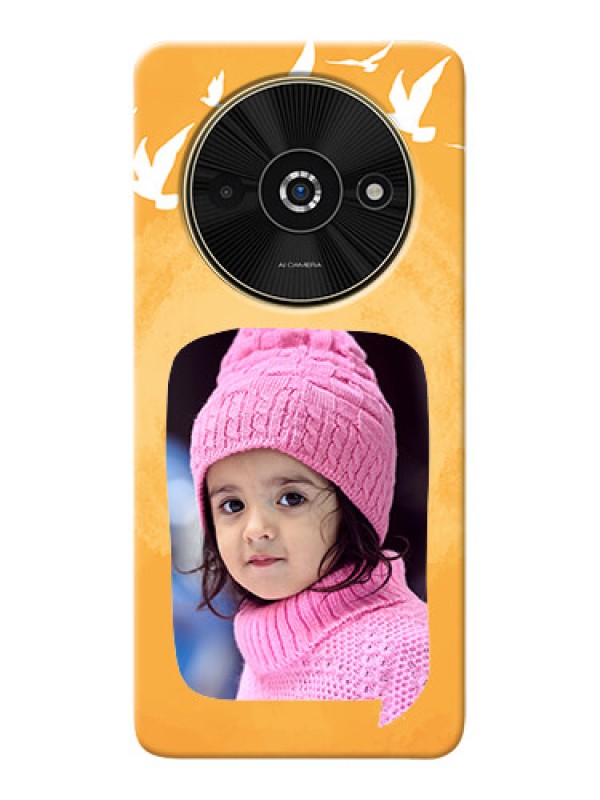 Custom Poco C61 Phone Covers: Water Color Design with Bird Icons