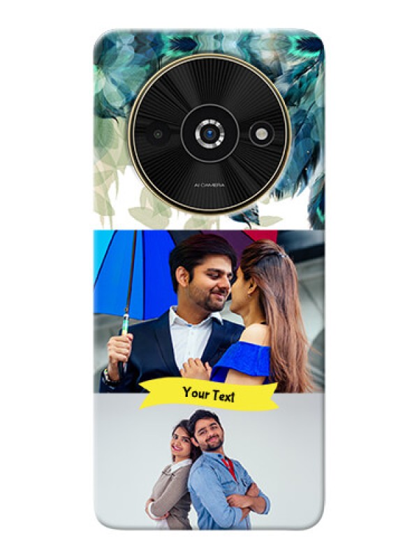 Custom Poco C61 Phone Cases: Image with Boho Peacock Feather Design