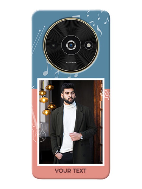 Custom Poco C61 Phone Back Covers with Color Musical Note Design