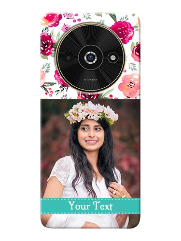 Custom Poco C61 Personalized Mobile Cases: Watercolor Floral Design