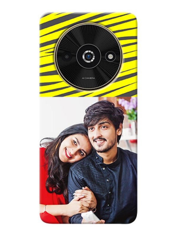 Custom Poco C61 Personalised mobile covers: Yellow Abstract Design