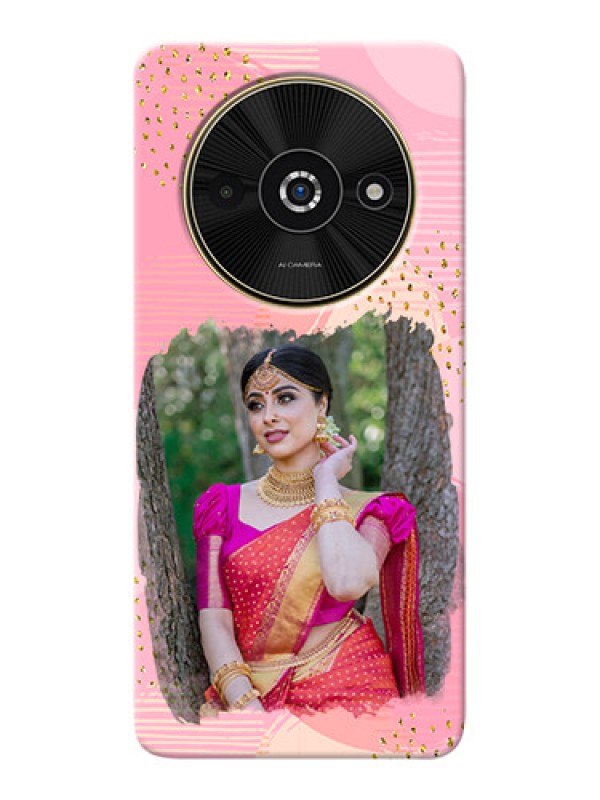 Custom Poco C61 Phone Covers for Girls: Gold Glitter Splash Design