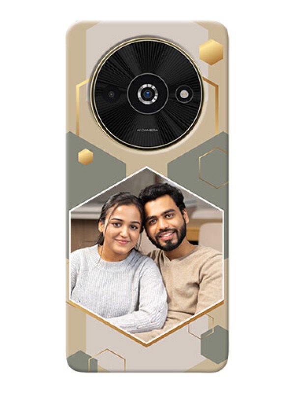 Custom Poco C61 Photo Printing on Case with Stylish Hexagon Pattern Design