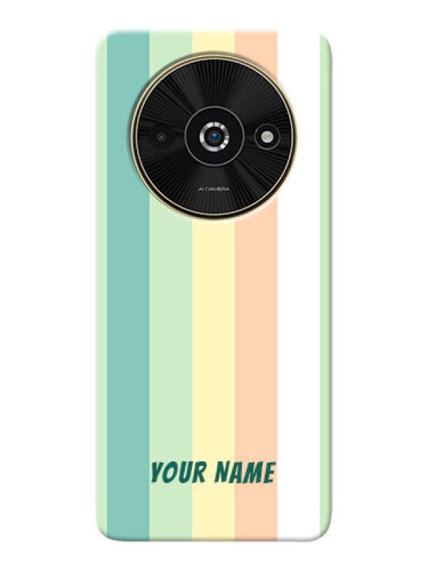 Custom Poco C61 Photo Printing on Case with Multiwithcolour Stripes Design