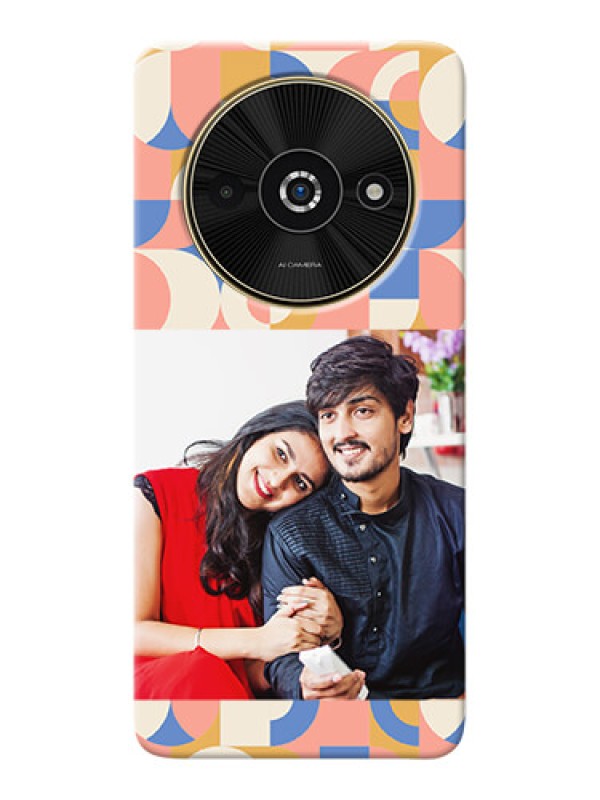 Custom Poco C61 Photo Printing on Case with Semiwithcircle Maze Pattern Design