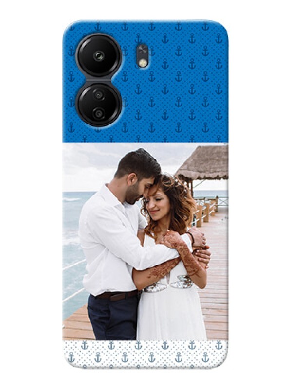 Custom Poco C65 Mobile Phone Covers: Blue Anchors Design