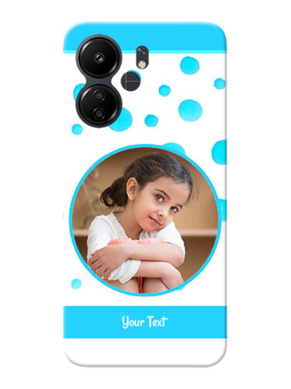 Custom Poco C65 Custom Phone Covers: Blue Bubbles Pattern Design