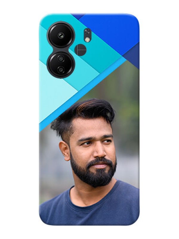 Custom Poco C65 Phone Cases Online: Blue Abstract Cover Design