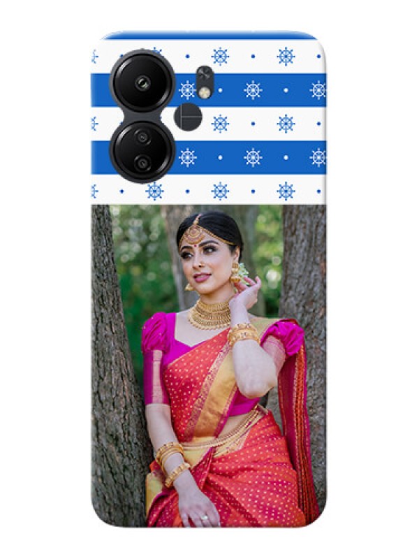 Custom Poco C65 custom mobile covers: Snow Pattern Design