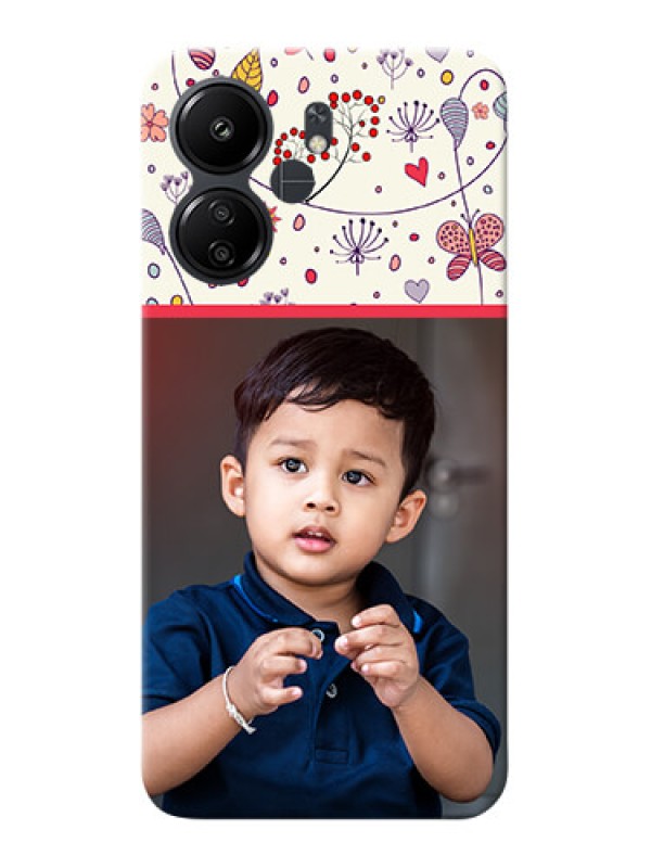 Custom Poco C65 phone back covers: Premium Floral Design