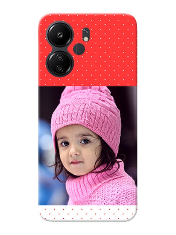 Custom Poco C65 personalised phone covers: Red Pattern Design