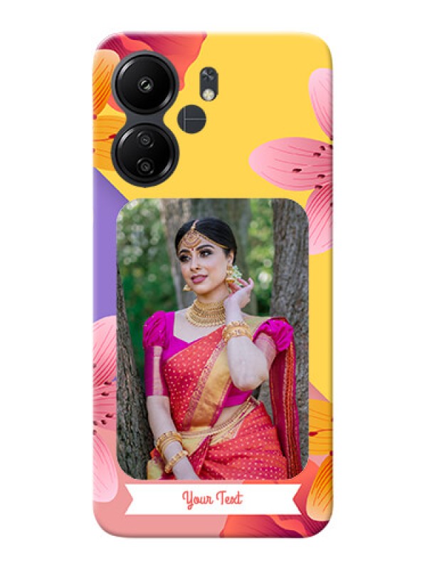 Custom Poco C65 Mobile Covers: 3 Image With Vintage Floral Design