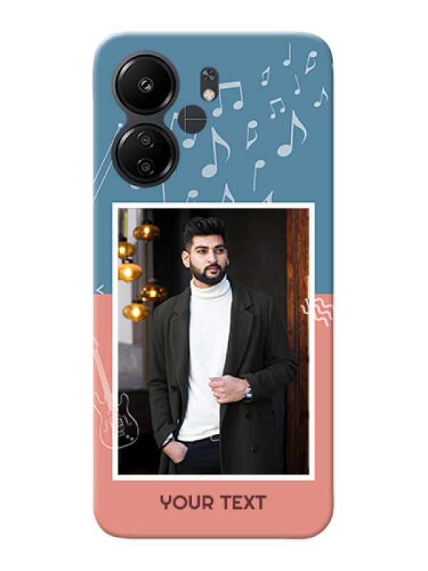 Custom Poco C65 Phone Back Covers with Color Musical Note Design