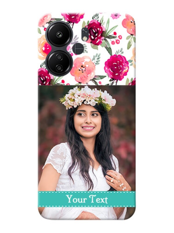 Custom Poco C65 Personalized Mobile Cases: Watercolor Floral Design