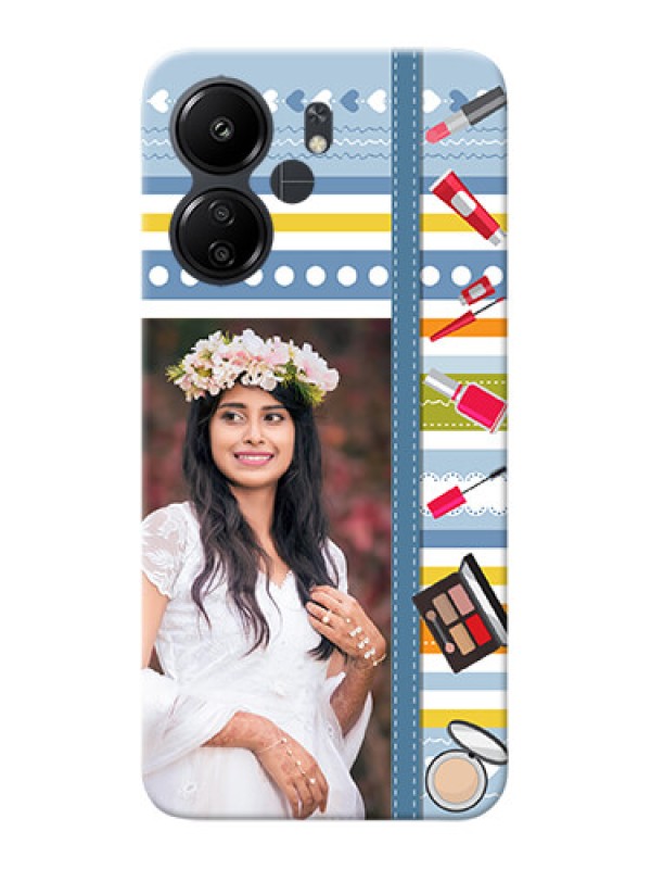 Custom Poco C65 Personalized Mobile Cases: Makeup Icons Design
