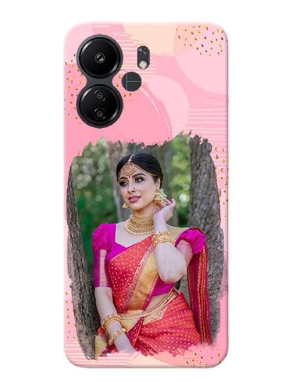 Custom Poco C65 Phone Covers for Girls: Gold Glitter Splash Design