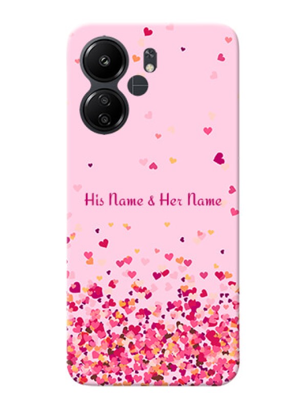 Custom Poco C65 Photo Printing on Case with Floating Hearts Design
