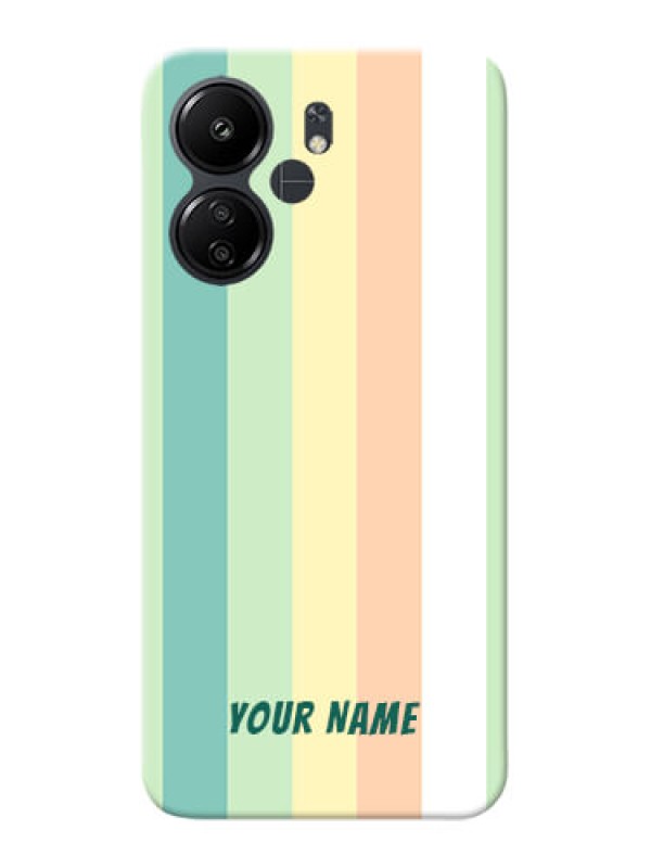 Custom Poco C65 Photo Printing on Case with Multiwithcolour Stripes Design