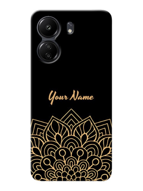 Custom Poco C65 Custom Phone Case with Golden mandala Design