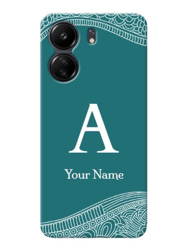 Custom Poco C65 Personalized Phone Case with line art pattern with custom name Design