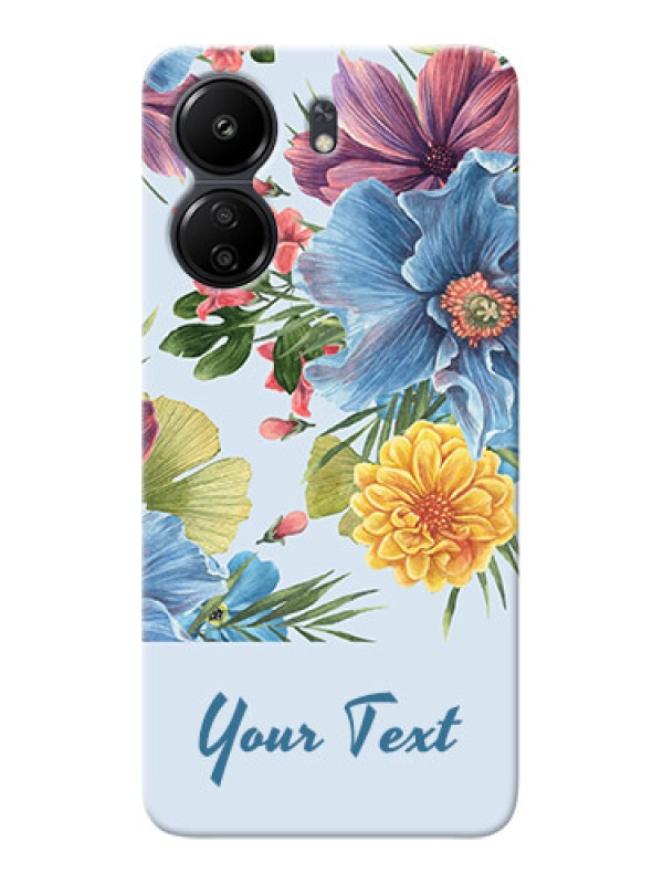 Custom Poco C65 Custom Mobile Case with Stunning Watercolored Flowers Painting Design