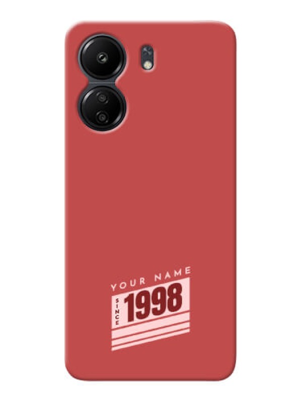 Custom Poco C65 Custom Phone Case with Red custom year of birth Design