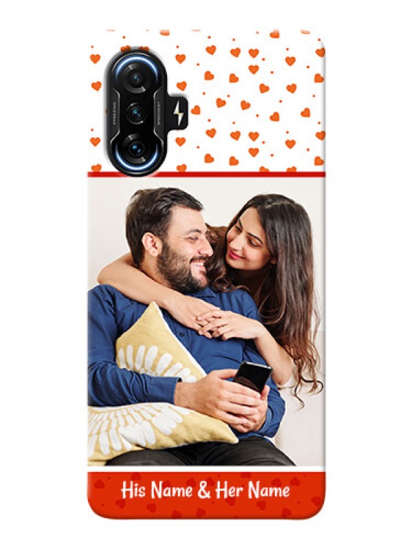 Custom Poco F3 Gt Phone Back Covers: Orange Love Symbol Design