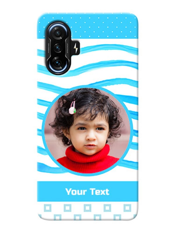 Custom Poco F3 Gt phone back covers: Simple Blue Case Design