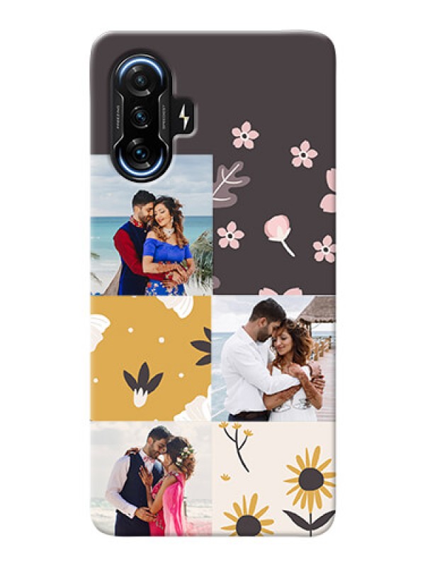Custom Poco F3 Gt phone cases online: 3 Images with Floral Design