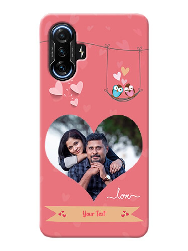 Custom Poco F3 Gt custom phone covers: Peach Color Love Design 