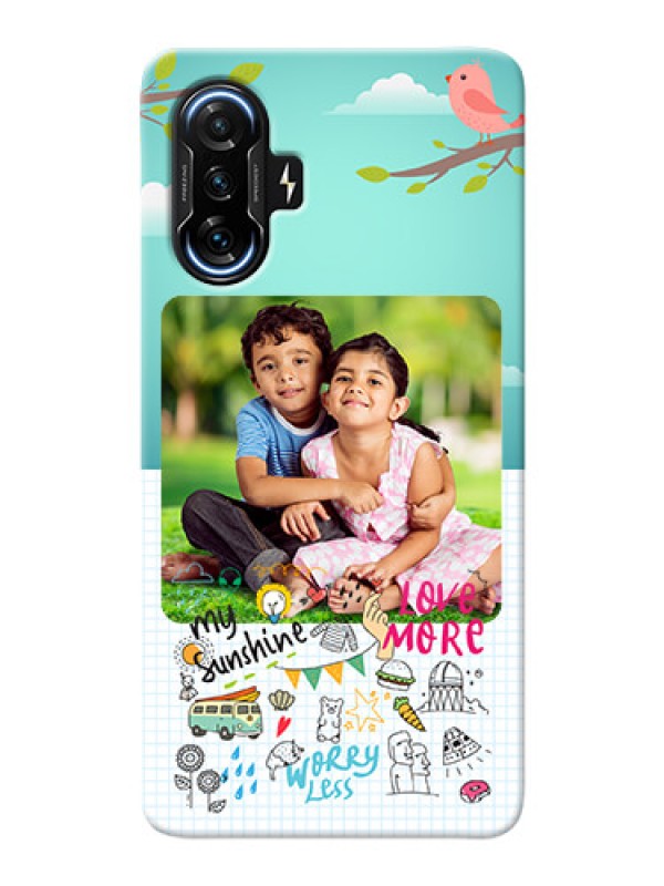 Custom Poco F3 Gt phone cases online: Doodle love Design
