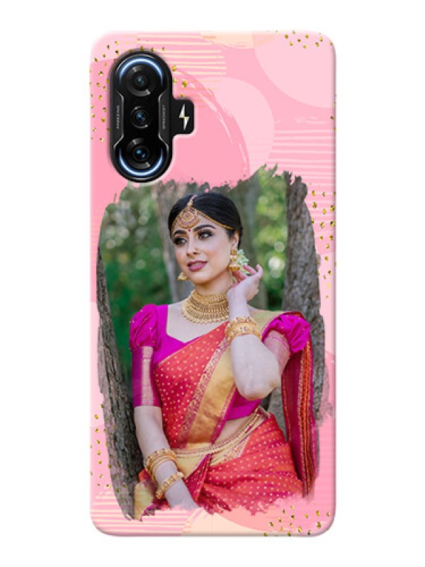 Custom Poco F3 Gt Phone Covers for Girls: Gold Glitter Splash Design