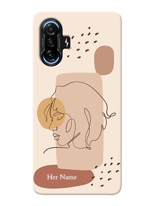 Custom Poco F3 Gt Custom Phone Covers: Calm Woman line art Design