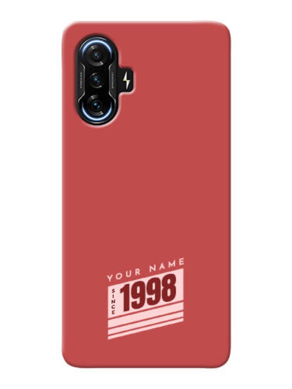 Custom Poco F3 Gt Phone Back Covers: Red custom year of birth Design