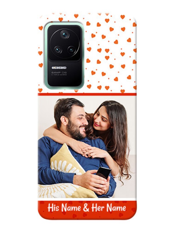 Custom Poco F4 5G Phone Back Covers: Orange Love Symbol Design