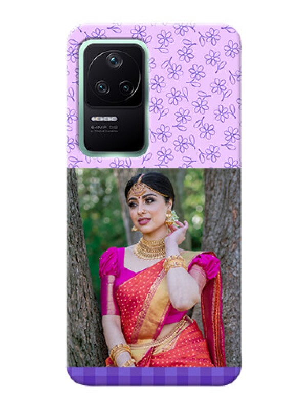 Custom Poco F4 5G Mobile Cases: Purple Floral Design