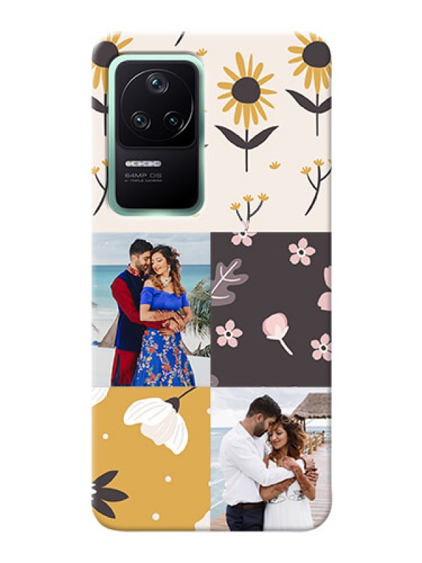 Custom Poco F4 5G phone cases online: 3 Images with Floral Design