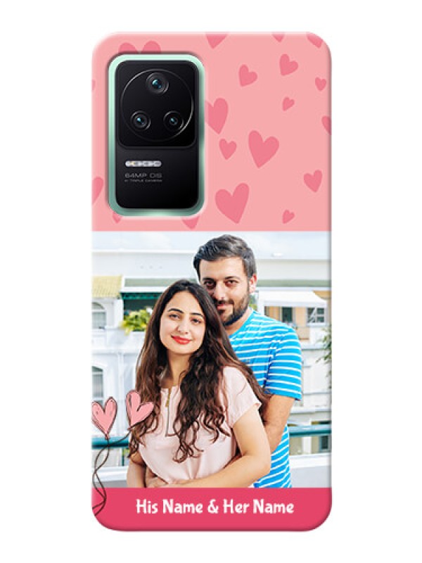 Custom Poco F4 5G phone back covers: Love Design Peach Color