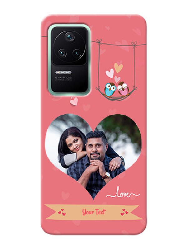 Custom Poco F4 5G custom phone covers: Peach Color Love Design 