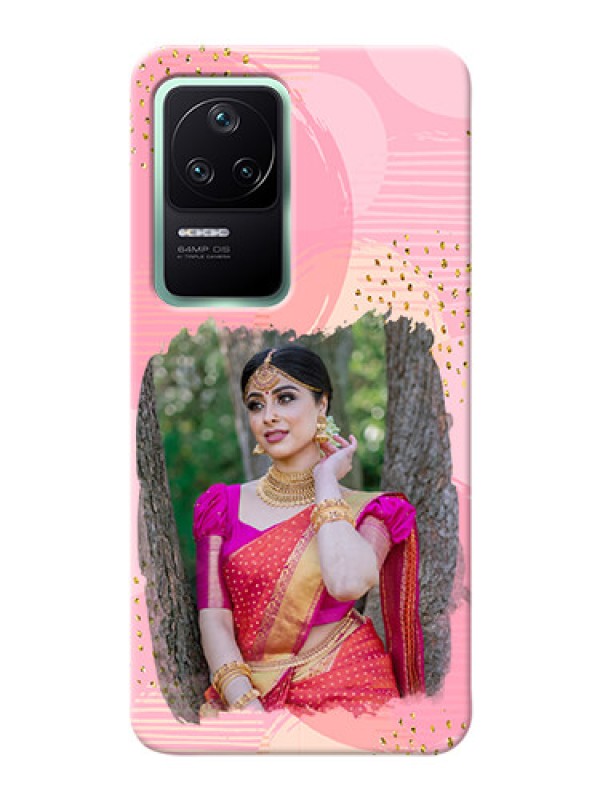 Custom Poco F4 5G Phone Covers for Girls: Gold Glitter Splash Design
