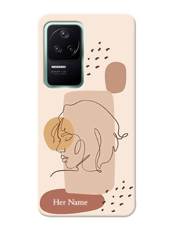 Custom Poco F4 5G Custom Phone Covers: Calm Woman line art Design